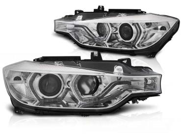 LED Tagfahrlicht Angel Eyes Scheinwerfer Set für BMW 3er F30/F31 11-15 chrom